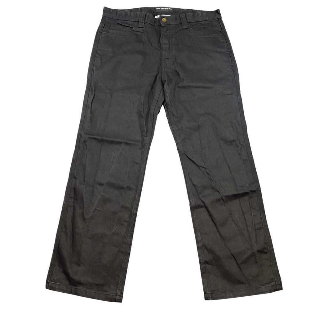 Wolverine FR Flame Resistant CAT 2 Mens Black Work Pants 36x30